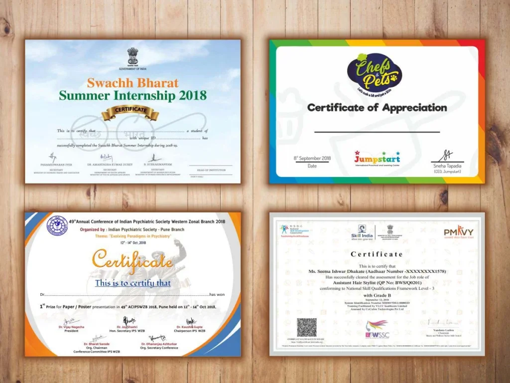 Certificate Printing Woking