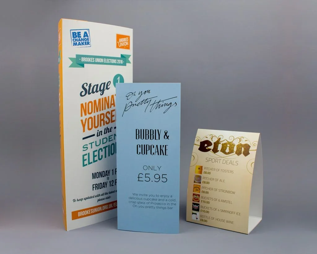 Table Tents Printing Woking